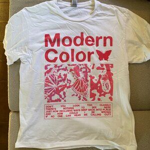 Used - Modern Color Band T-Shirt - White - Size L